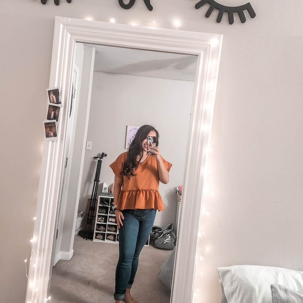 Orange Baby Doll Shirt